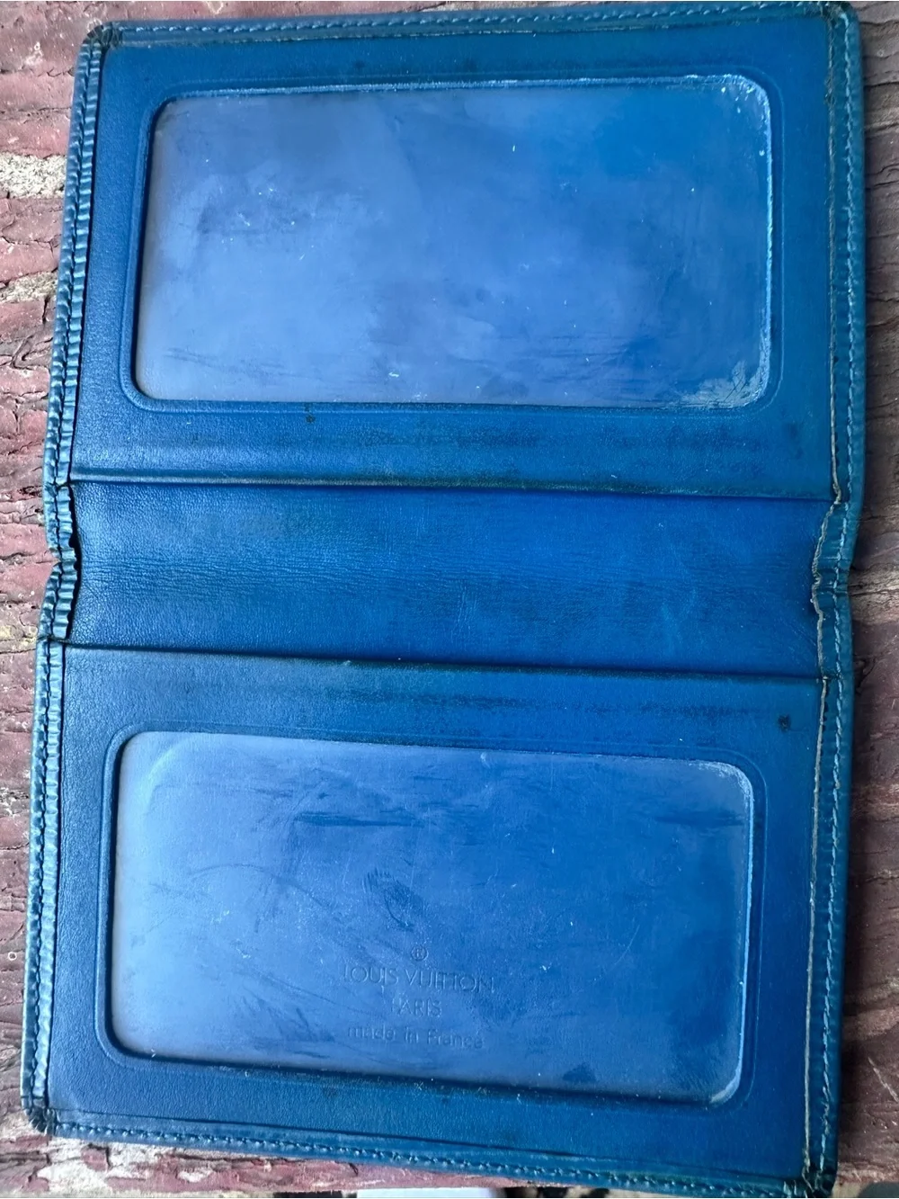 Louis Vuitton Blue Epi Leather Card ID Holder